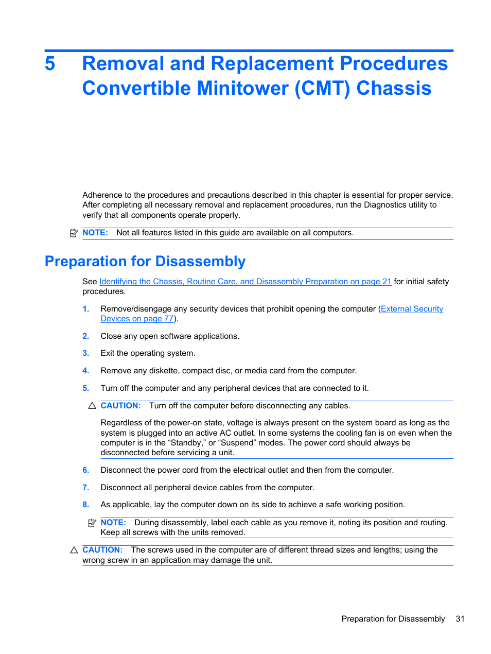 Preparation for disassembly | HP 8080 ELITE BUSINESS User Manual | Page 43 / 284