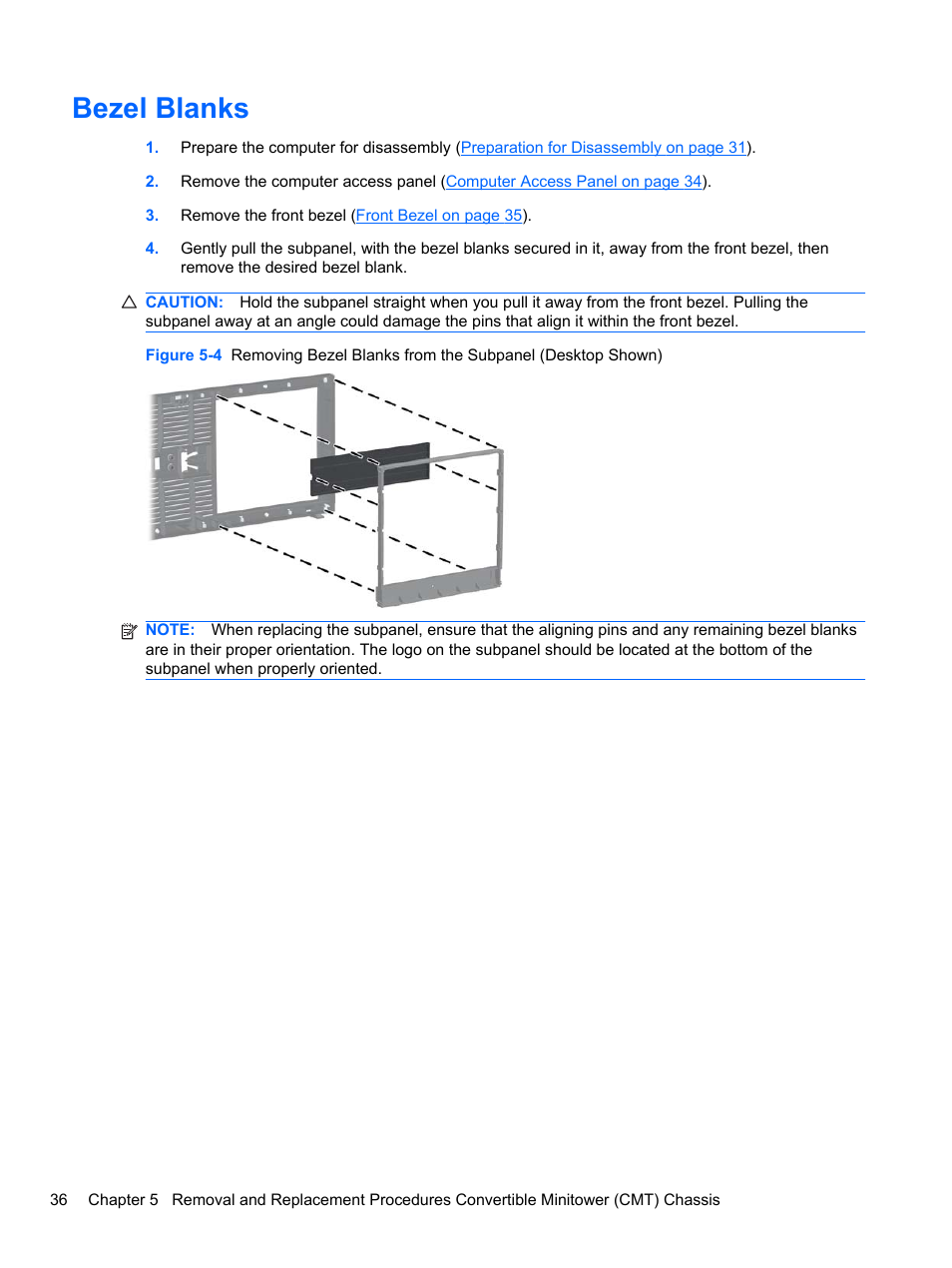 Bezel blanks | HP 8080 ELITE BUSINESS User Manual | Page 48 / 284