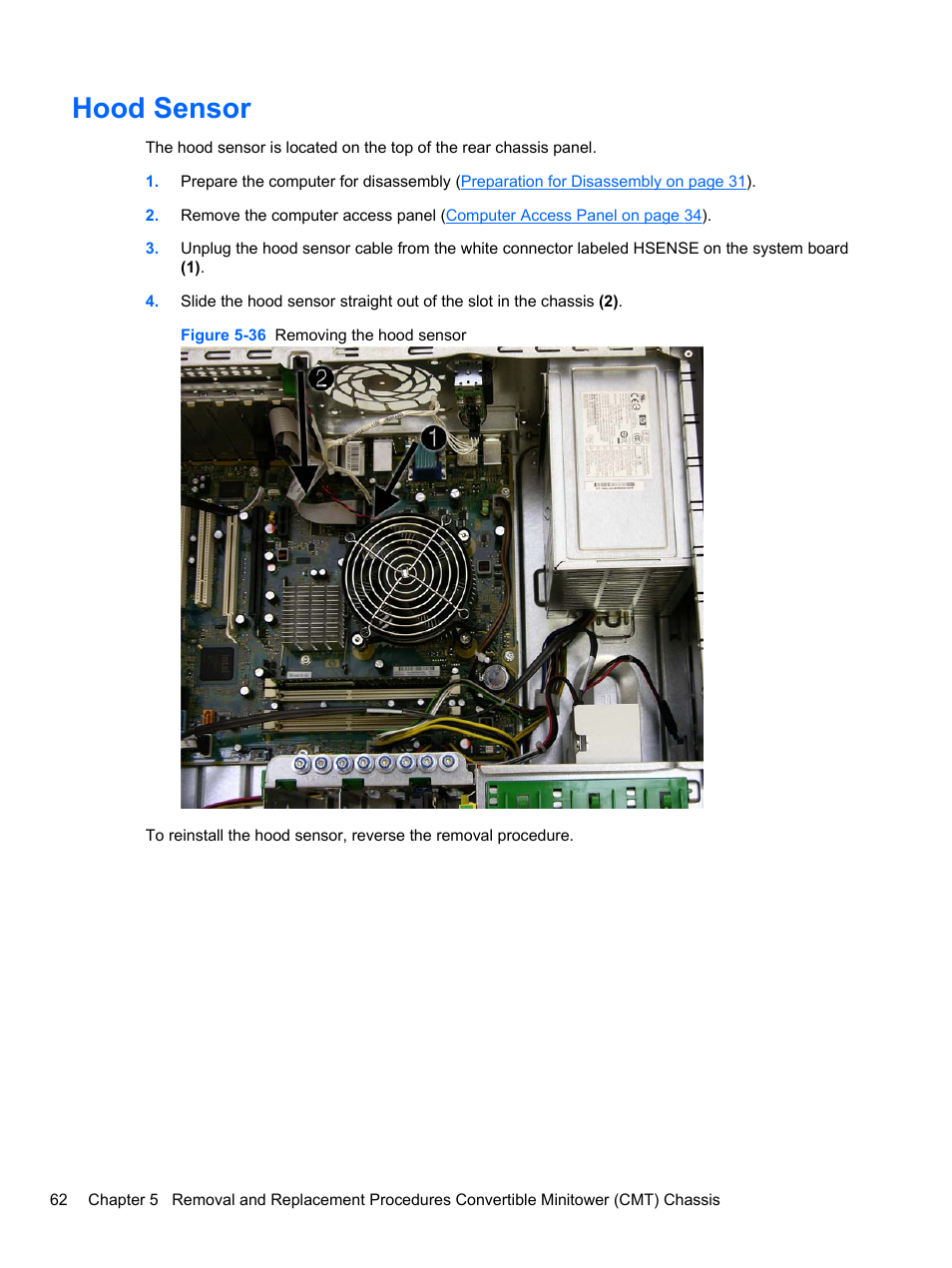 Hood sensor | HP 8080 ELITE BUSINESS User Manual | Page 74 / 284