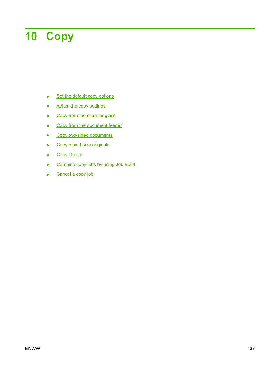 Copy, 10 copy | HP CM3530 User Manual | Page 151 / 302