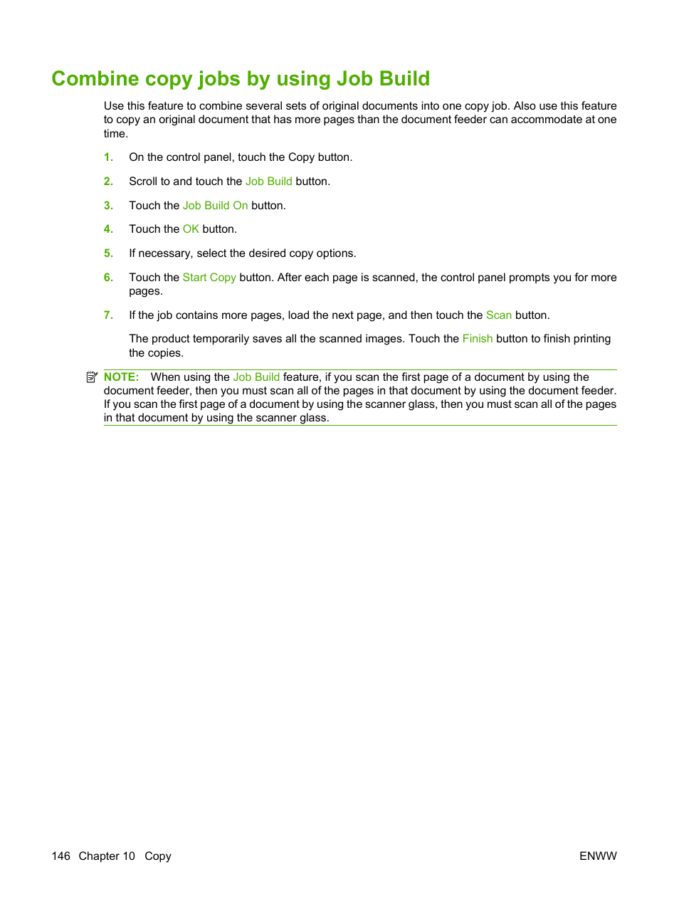 Combine copy jobs by using job build | HP CM3530 User Manual | Page 160 / 302