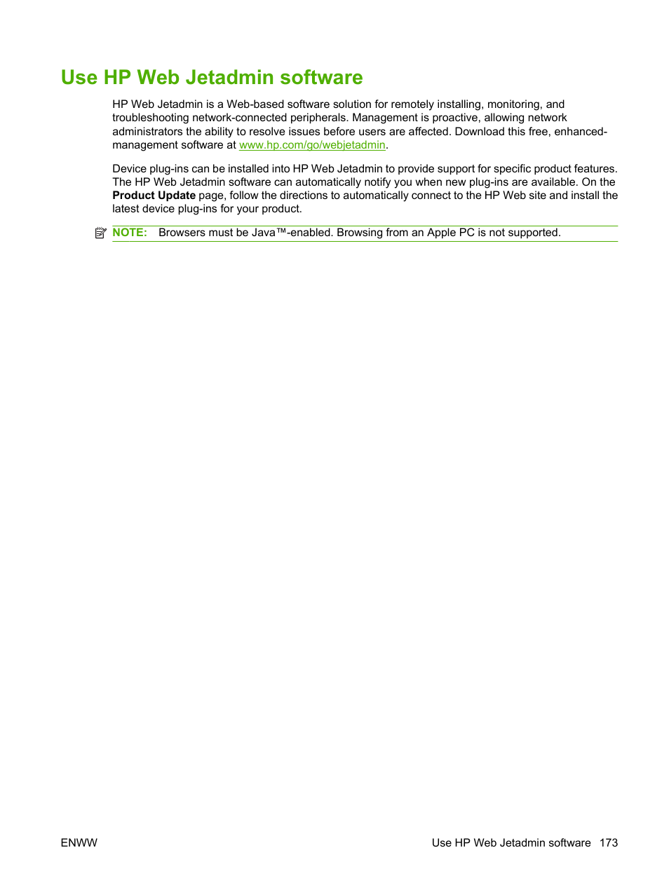 Use hp web jetadmin software | HP CM3530 User Manual | Page 187 / 302