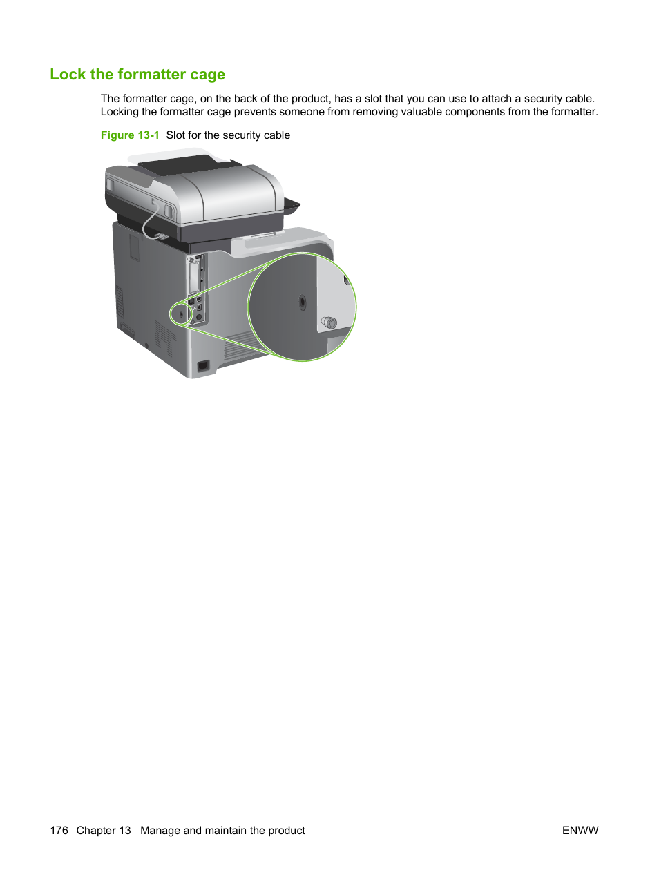 Lock the formatter cage | HP CM3530 User Manual | Page 190 / 302