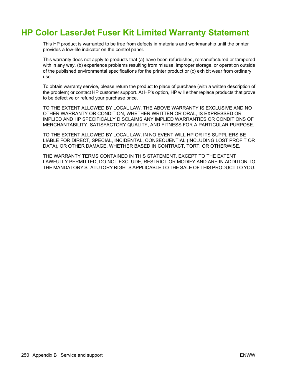 HP CM3530 User Manual | Page 264 / 302