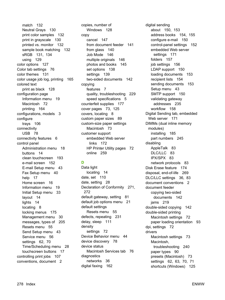 HP CM3530 User Manual | Page 292 / 302