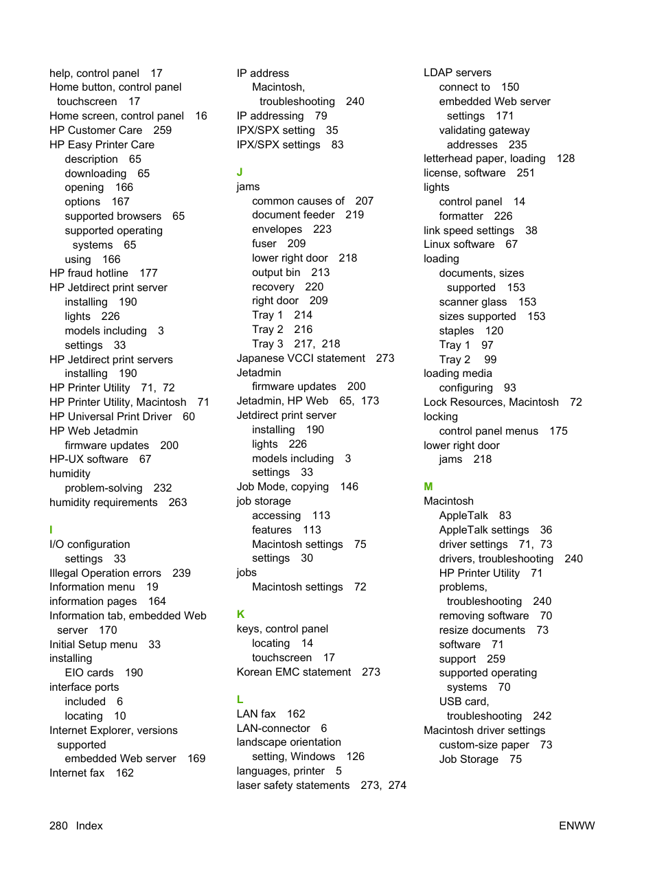 HP CM3530 User Manual | Page 294 / 302