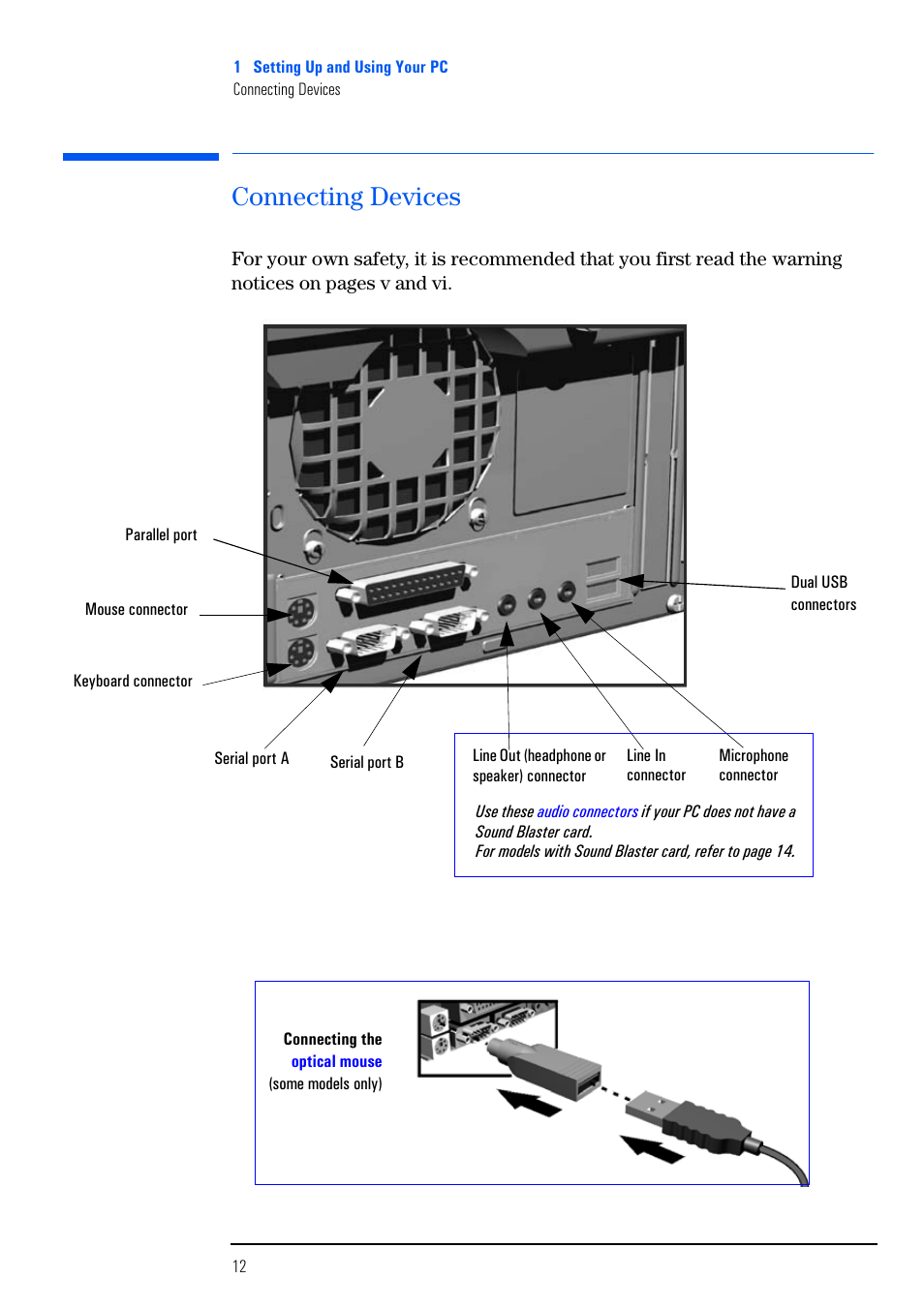 Connecting devices | HP VECTRA VL800 User Manual | Page 12 / 72