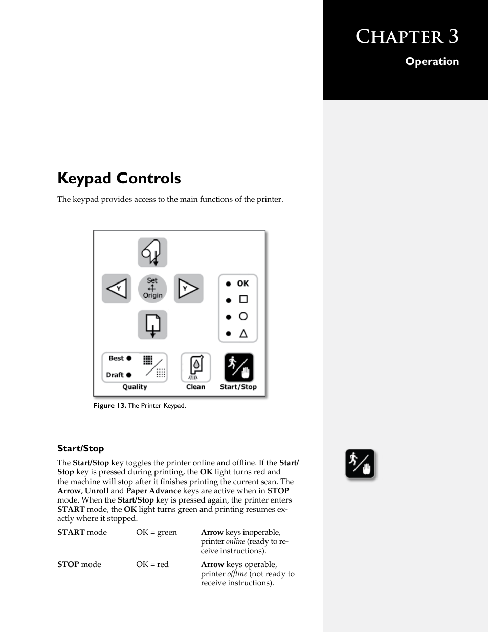 Chapter 3, Keypad controls, Operation | HP StudioJet User Manual | Page 21 / 71