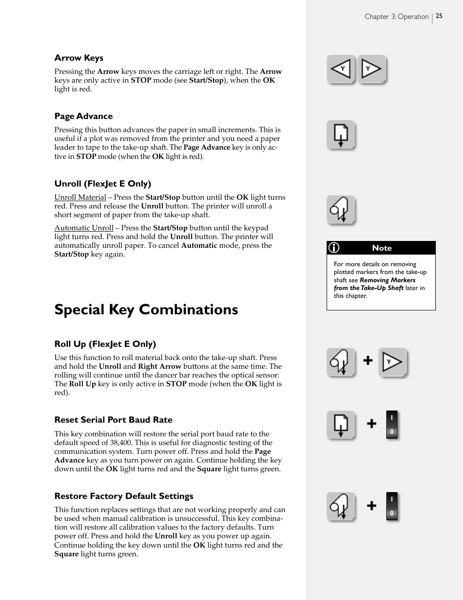 Special key combinations | HP StudioJet User Manual | Page 23 / 71