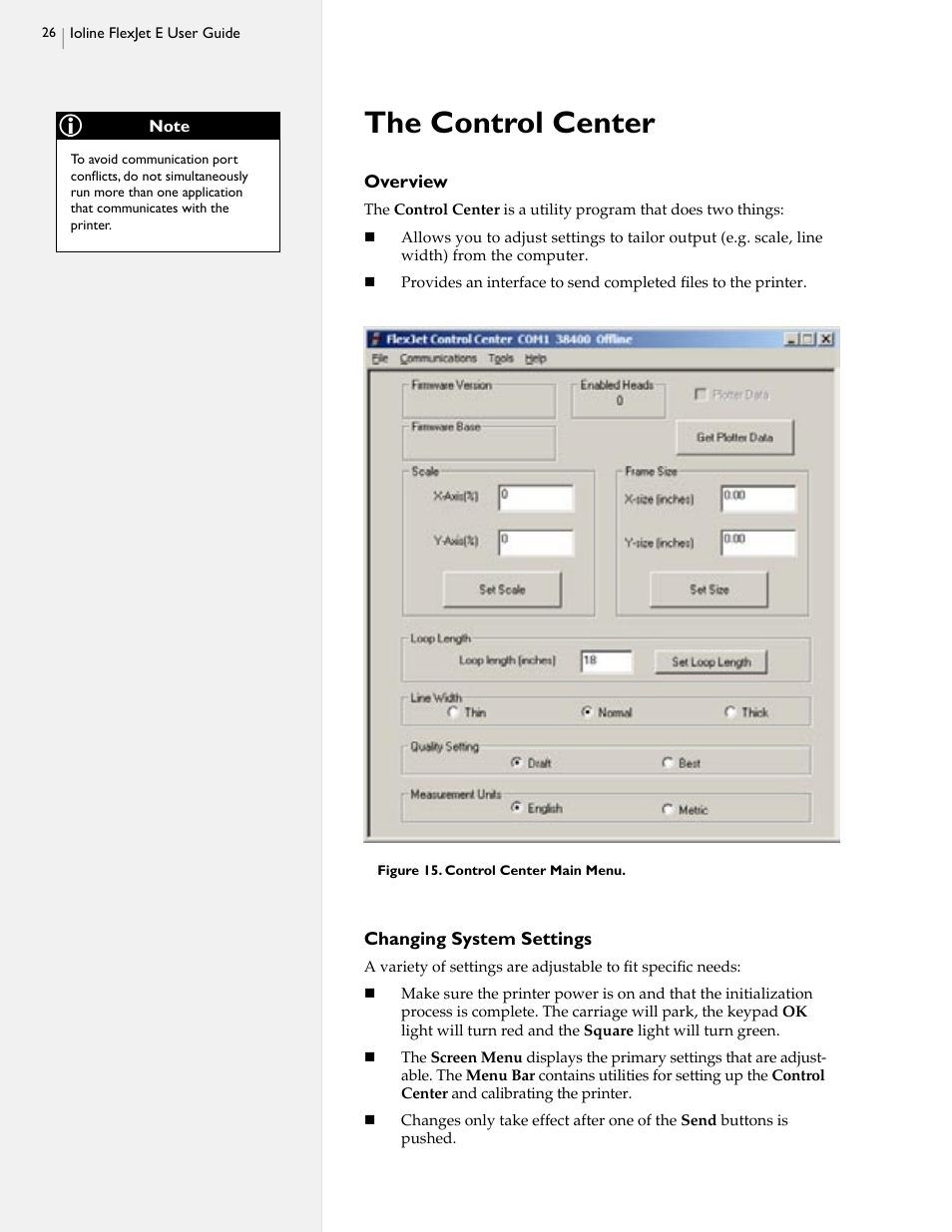 The control center | HP StudioJet User Manual | Page 24 / 71