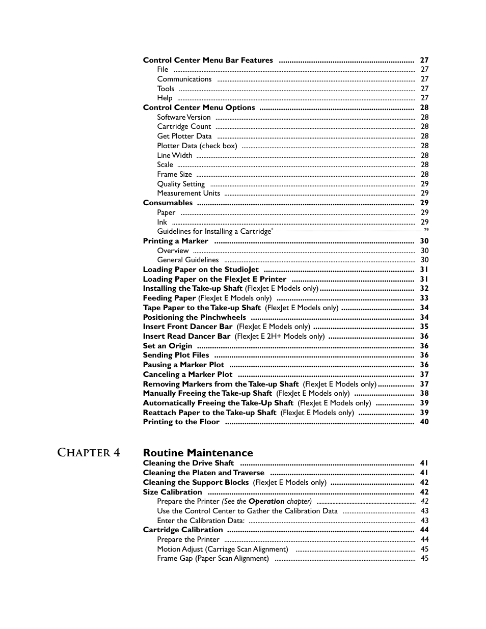 Chapter 4 routine maintenance | HP StudioJet User Manual | Page 5 / 71