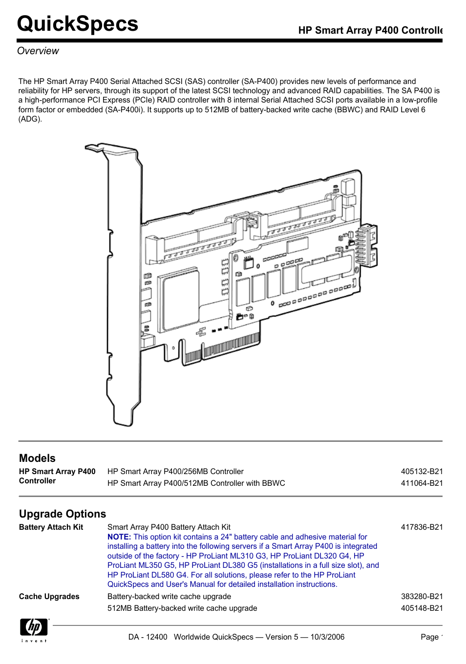 HP P400 Serial User Manual | 9 pages