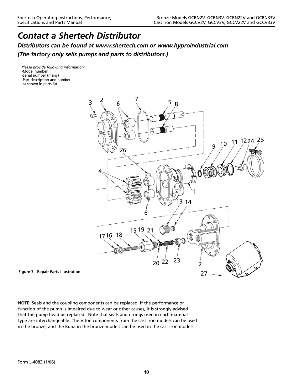 Contact a shertech distributor | HP Shertech GCCV22V User Manual | Page 10 / 12