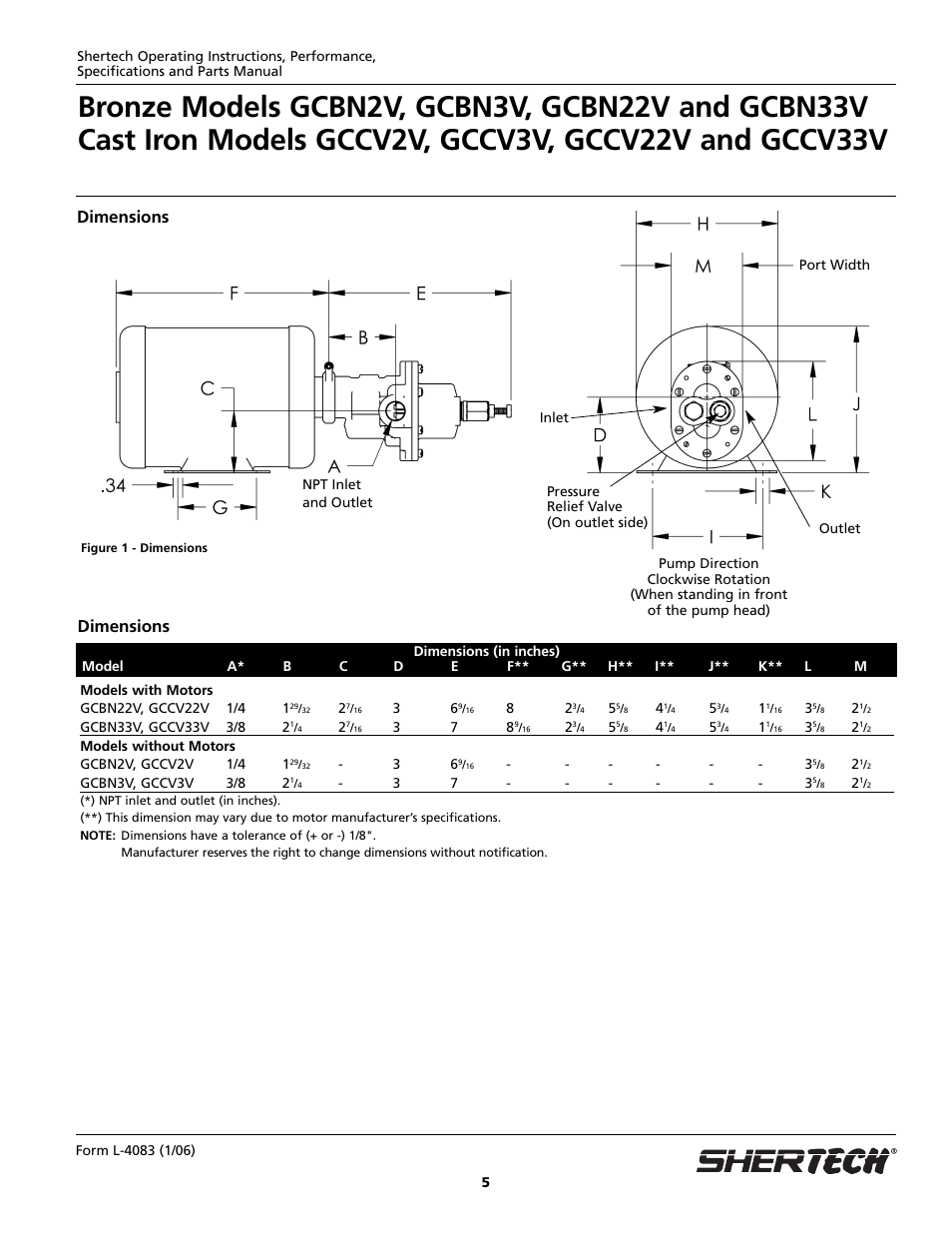 Dimensions | HP Shertech GCCV22V User Manual | Page 5 / 12