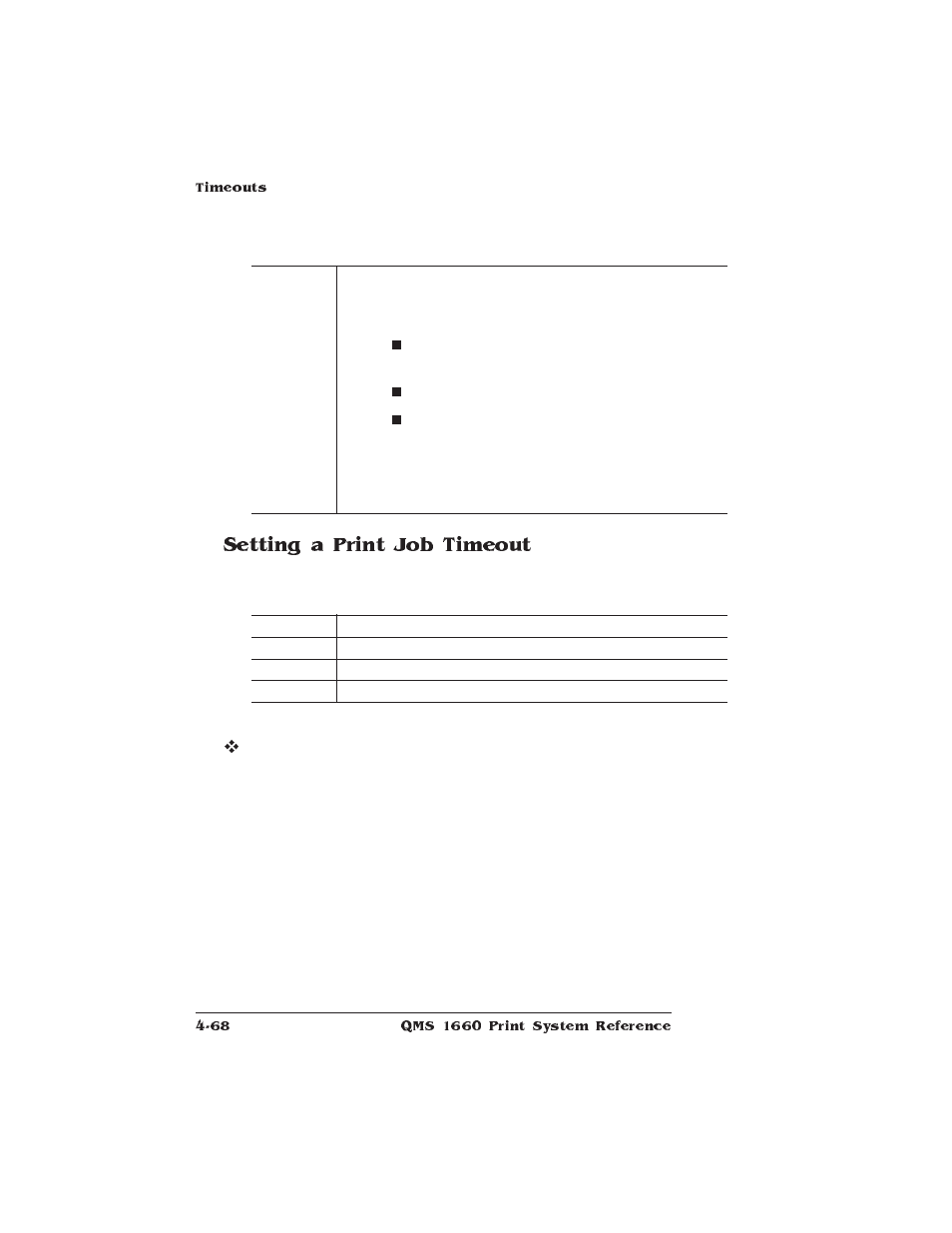 Setting a print job timeout | HP QMS 1660 User Manual | Page 100 / 306