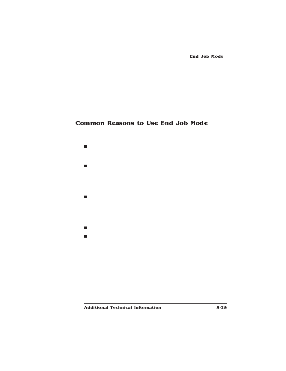 Common reasons to use end job mode | HP QMS 1660 User Manual | Page 125 / 306