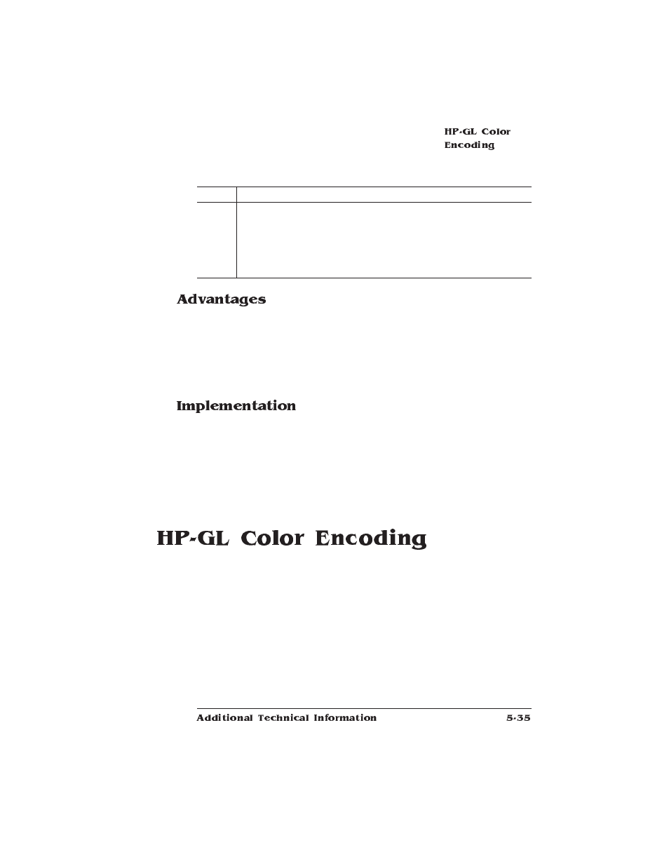 Advantages, Implementation, Hp-gl color encoding | HP QMS 1660 User Manual | Page 135 / 306