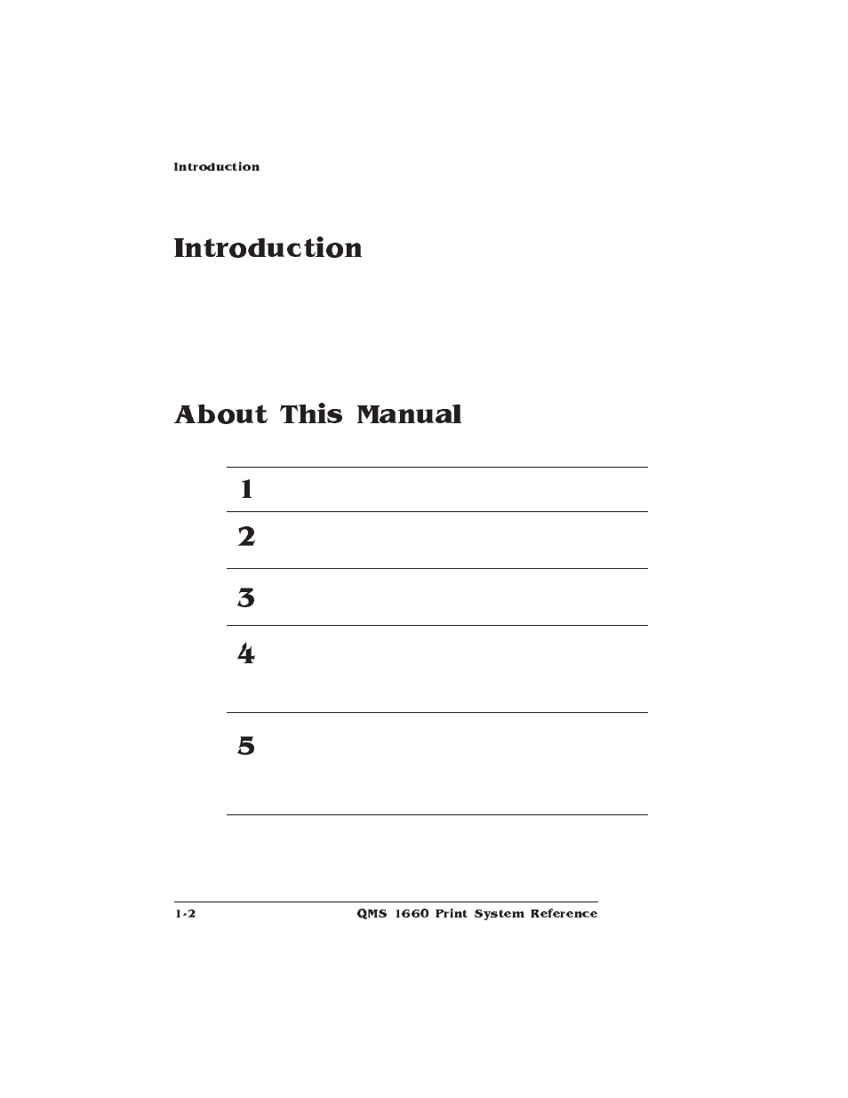 Introduction, About this manual | HP QMS 1660 User Manual | Page 14 / 306