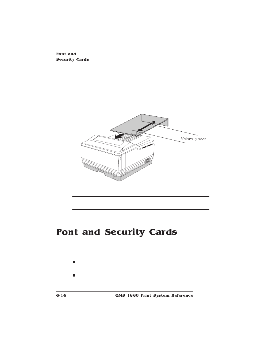 Font and security cards | HP QMS 1660 User Manual | Page 154 / 306