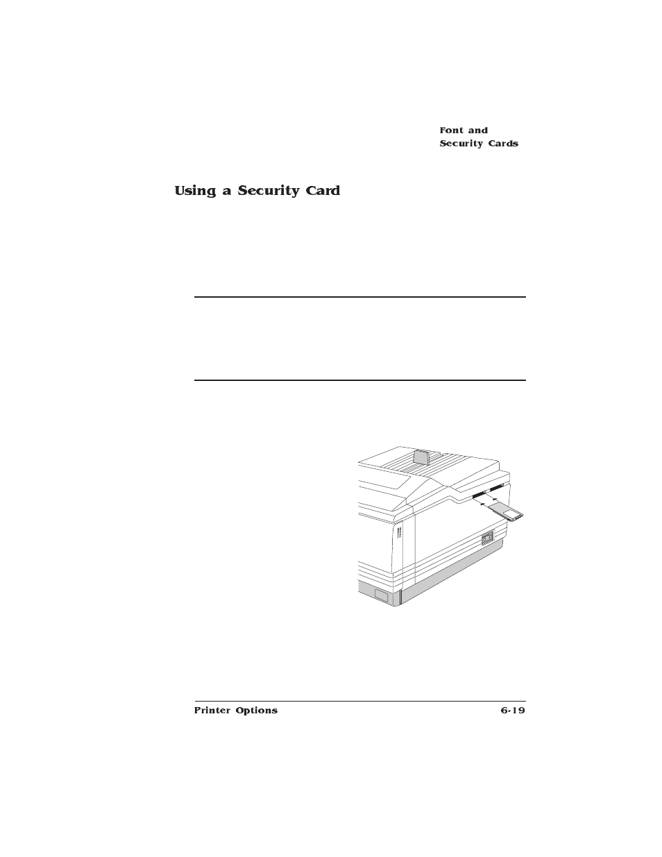 Using a security card | HP QMS 1660 User Manual | Page 157 / 306