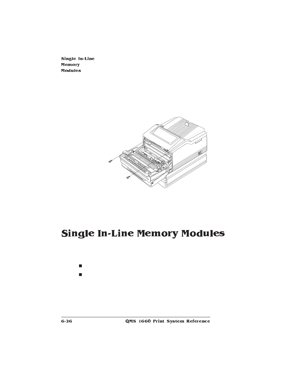 Single in-line memory modules, Single in-line memory modules (simms) | HP QMS 1660 User Manual | Page 164 / 306