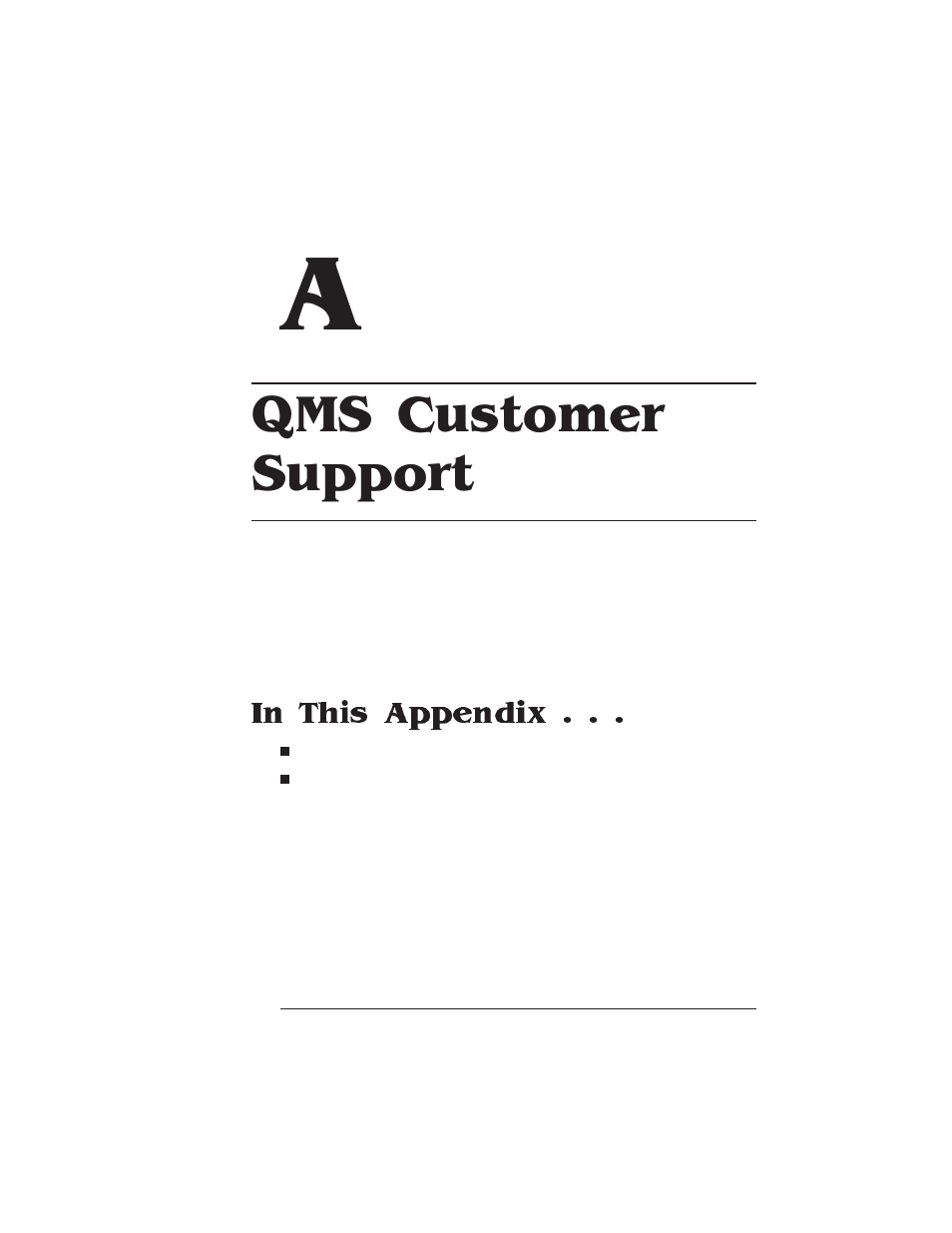 Qms customer support | HP QMS 1660 User Manual | Page 217 / 306