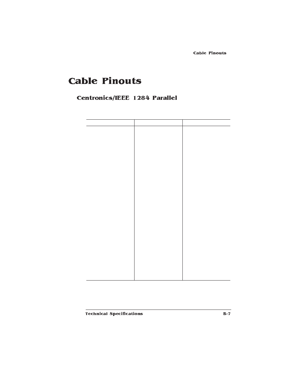 Cable pinouts, Centronics/ieee 1284 parallel | HP QMS 1660 User Manual | Page 229 / 306