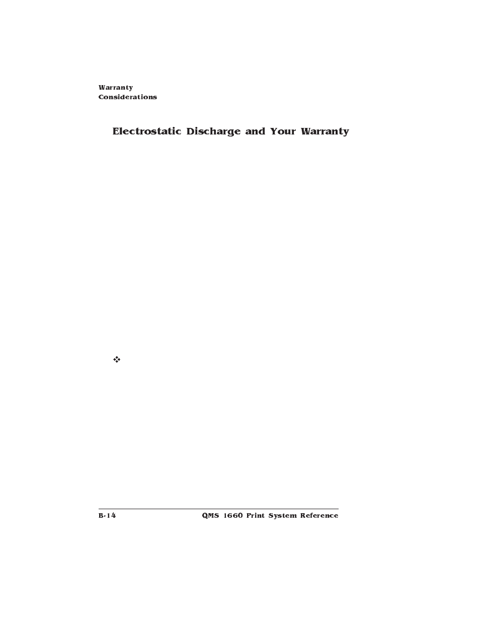 Electrostatic discharge and your warranty | HP QMS 1660 User Manual | Page 236 / 306