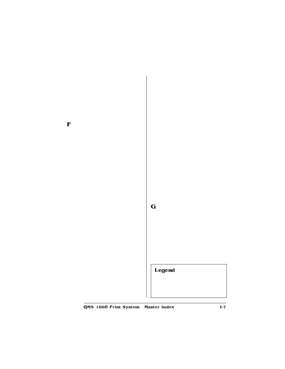 Legend | HP QMS 1660 User Manual | Page 289 / 306