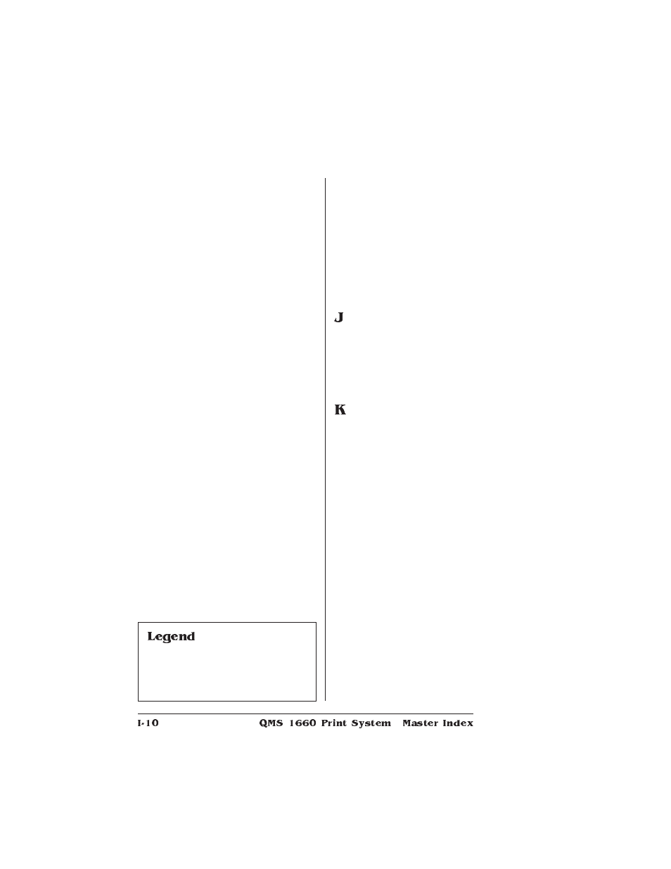 Legend | HP QMS 1660 User Manual | Page 292 / 306