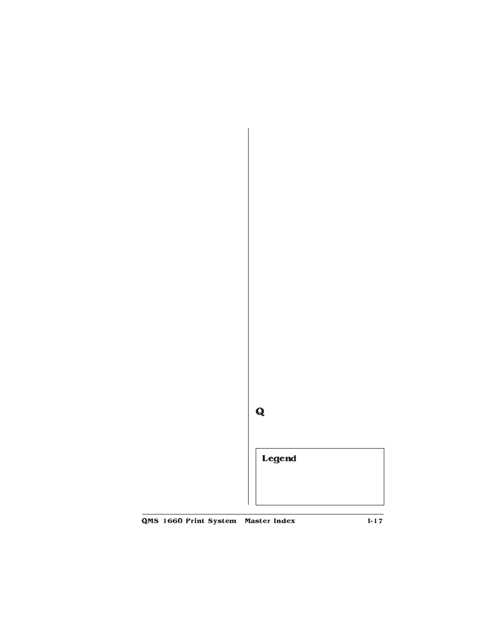 Legend | HP QMS 1660 User Manual | Page 299 / 306