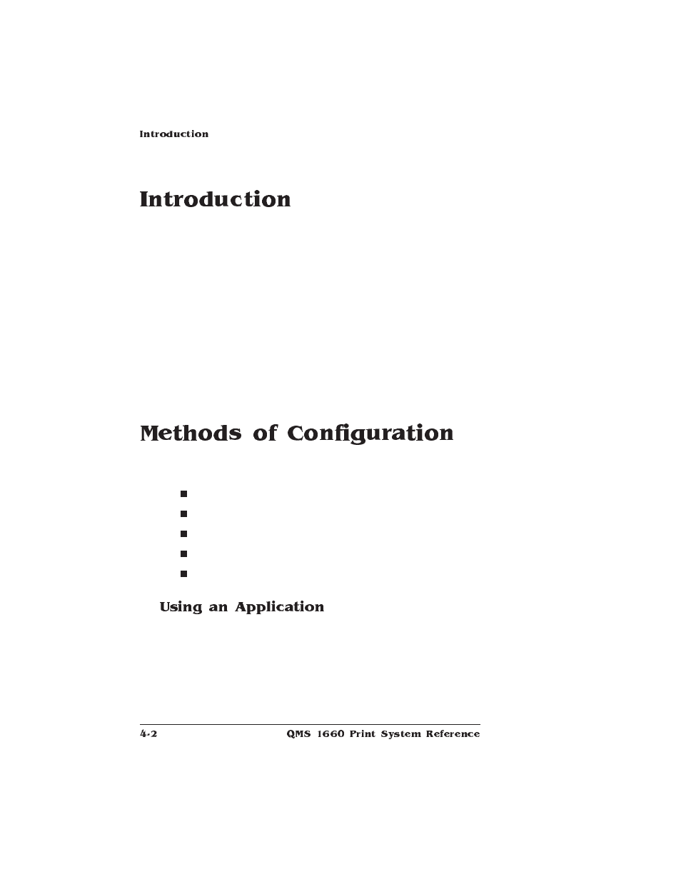 Introduction, Methods of configuration, Using an application | Methods of printer configuration | HP QMS 1660 User Manual | Page 34 / 306