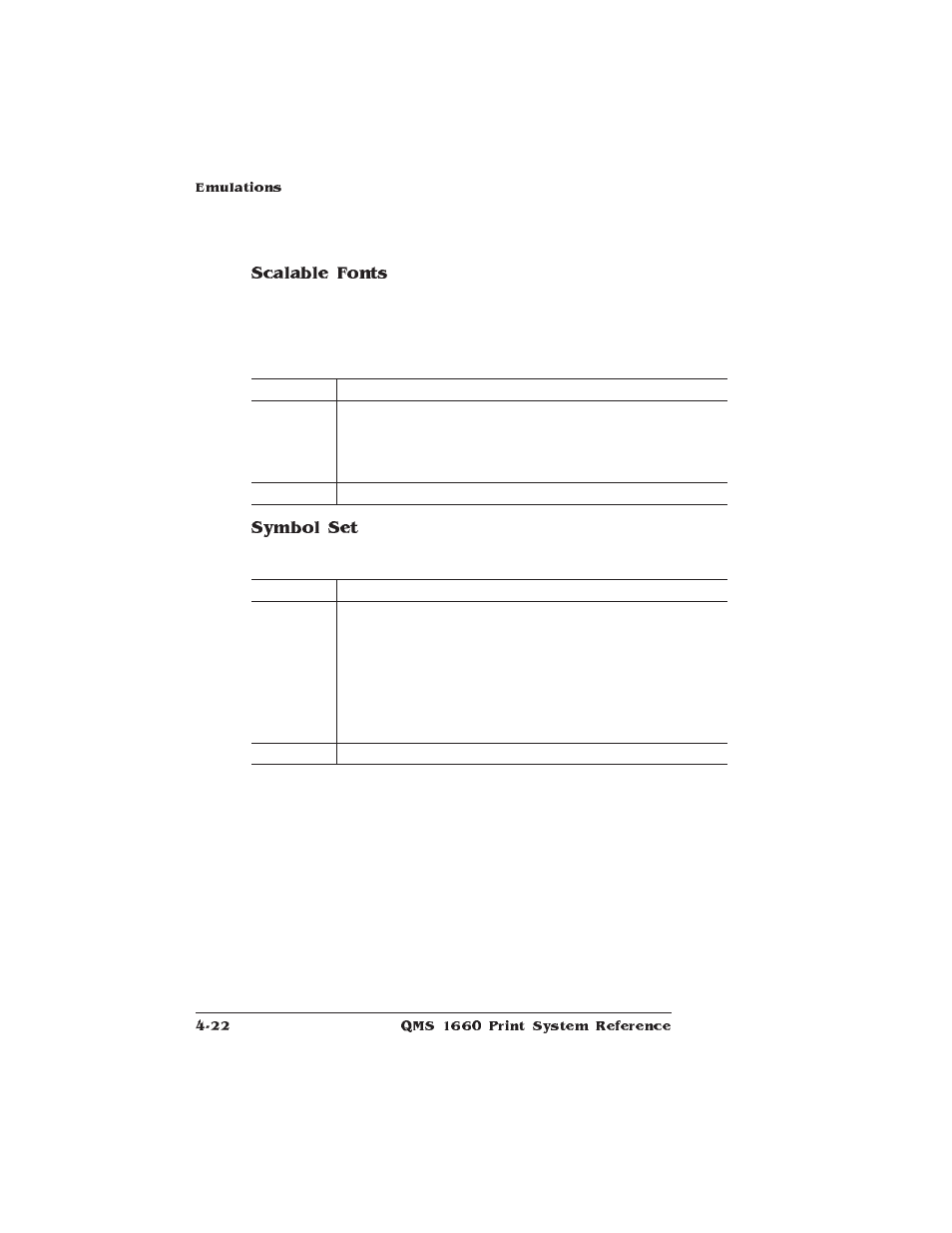 Scalable fonts, Symbol set | HP QMS 1660 User Manual | Page 54 / 306