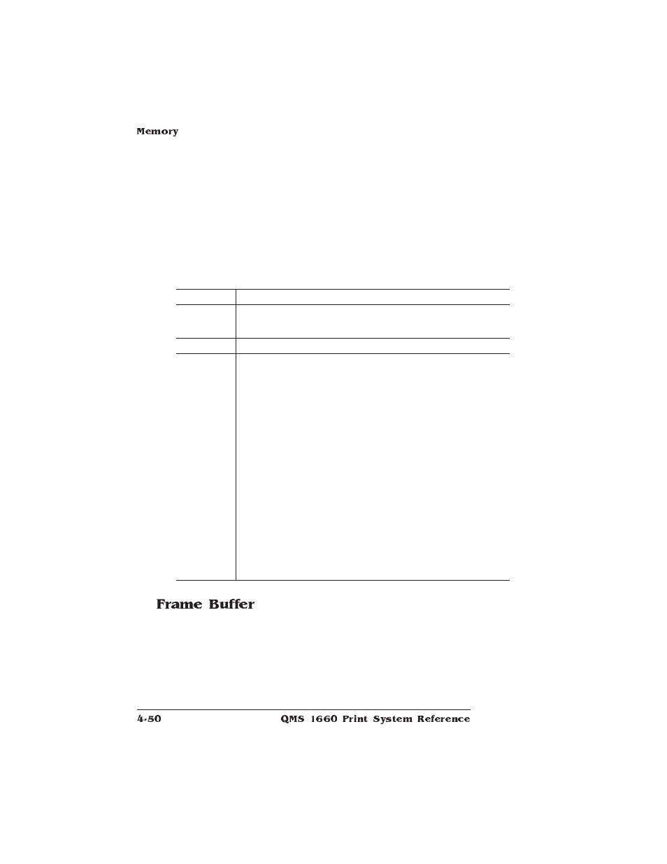 Frame buffer | HP QMS 1660 User Manual | Page 82 / 306