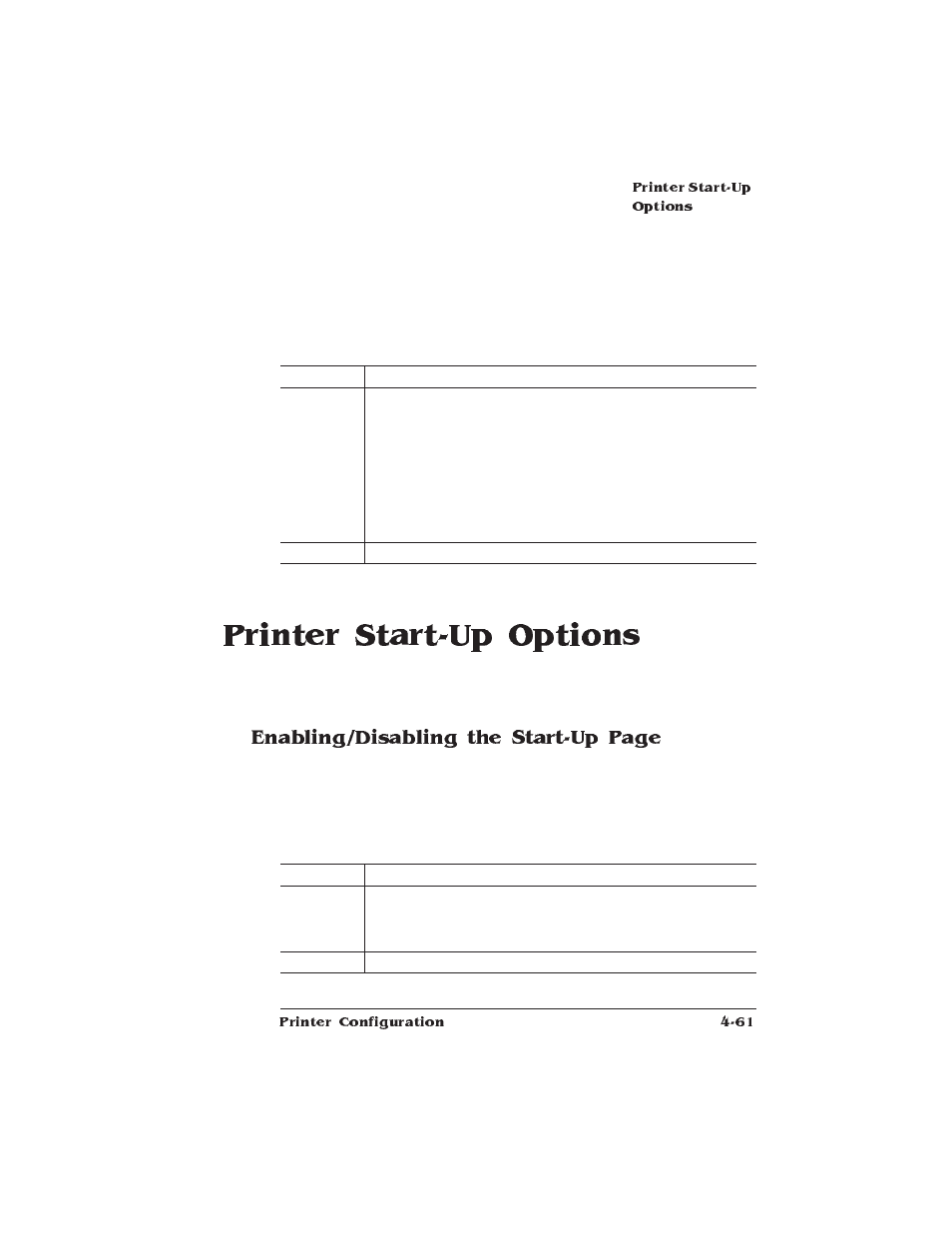 Printer start-up options, Enabling/disabling the start-up page | HP QMS 1660 User Manual | Page 93 / 306