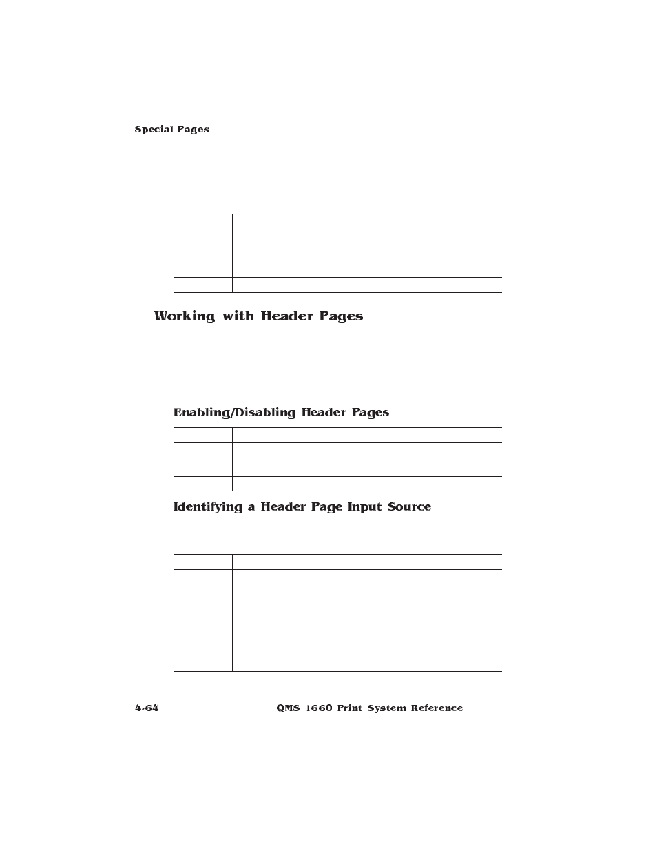 Working with header pages | HP QMS 1660 User Manual | Page 96 / 306