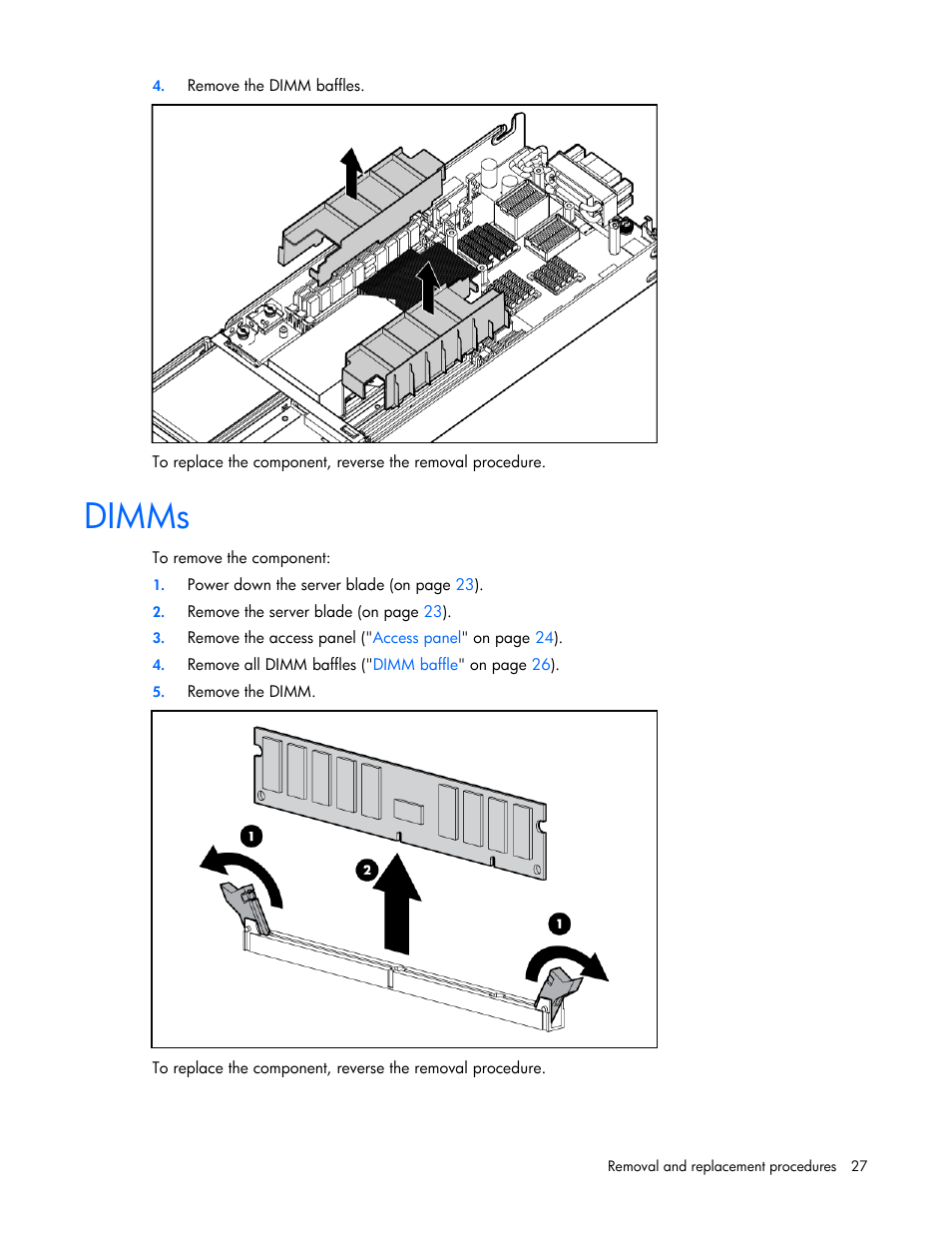 Dimms | HP BL465C User Manual | Page 27 / 66