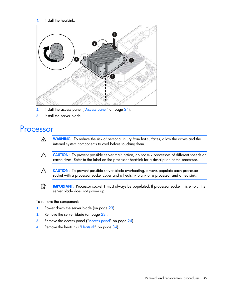 Processor | HP BL465C User Manual | Page 36 / 66