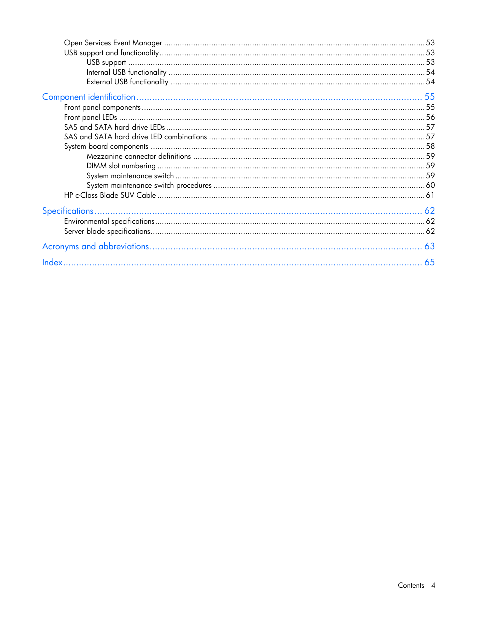 HP BL465C User Manual | Page 4 / 66