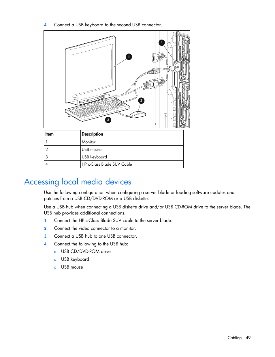 Accessing local media devices | HP BL465C User Manual | Page 49 / 66