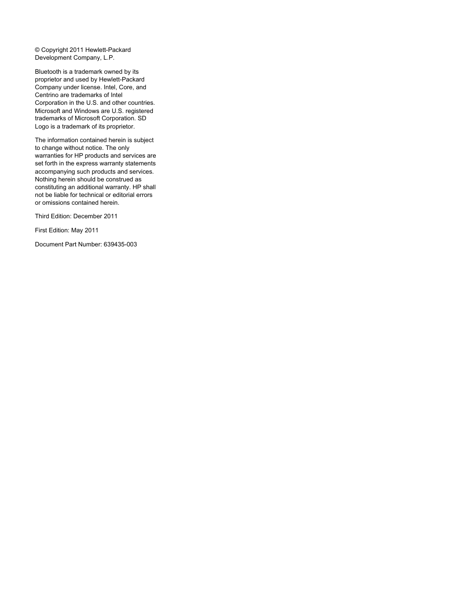 HP DM4 User Manual | Page 2 / 113