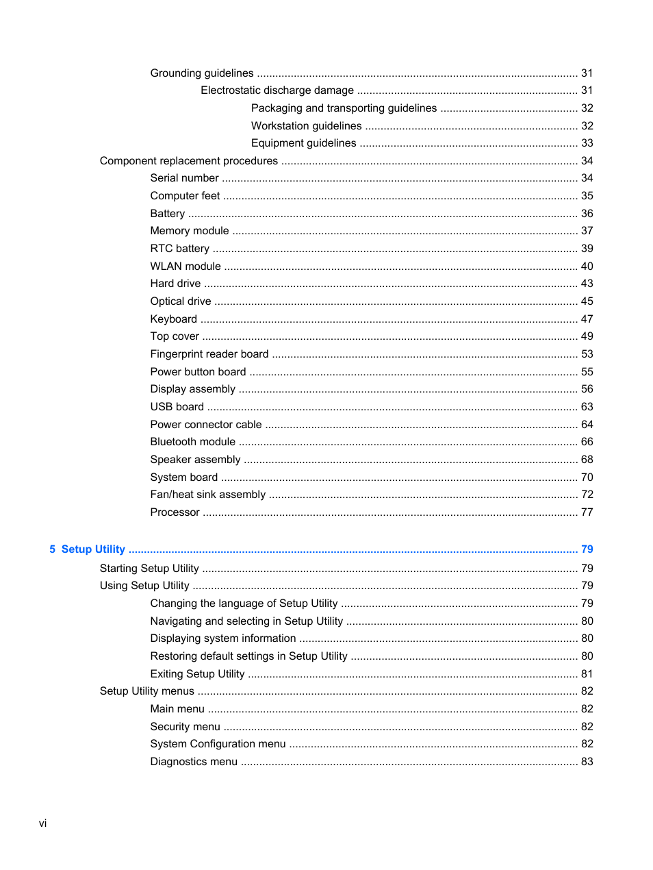 HP DM4 User Manual | Page 6 / 113