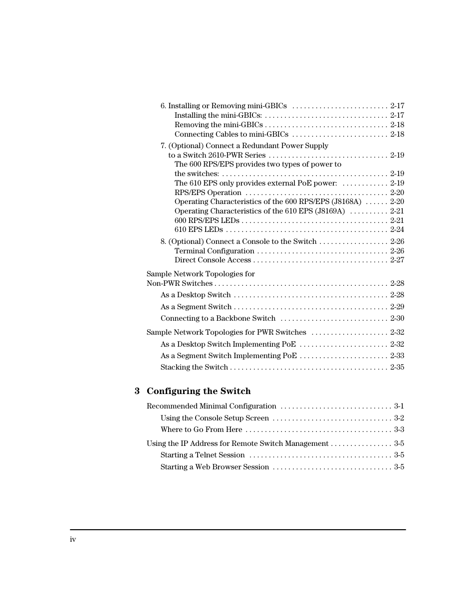 HP PROCURVE 2610 User Manual | Page 6 / 112