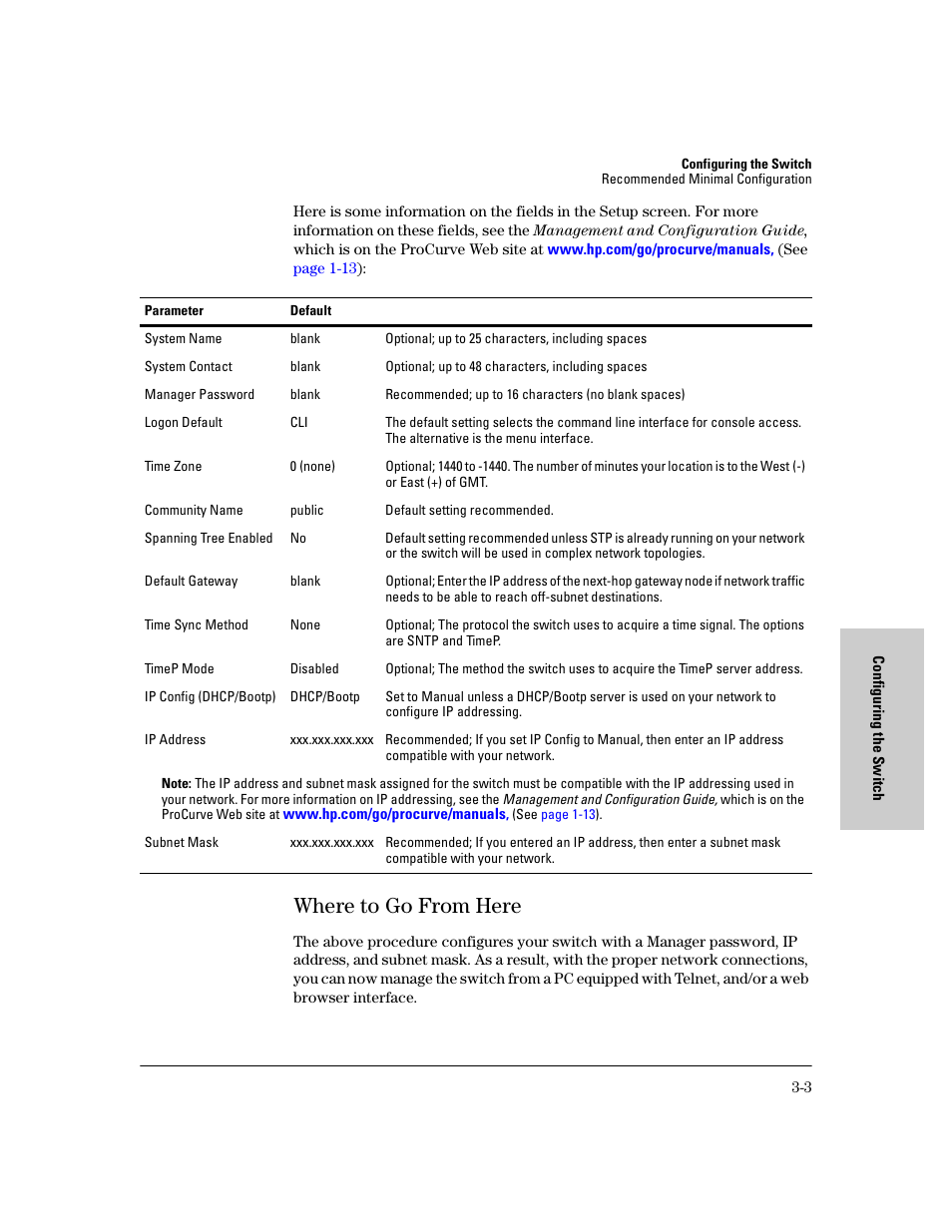 Where to go from here, Where to go from here -3 | HP PROCURVE 2610 User Manual | Page 63 / 112