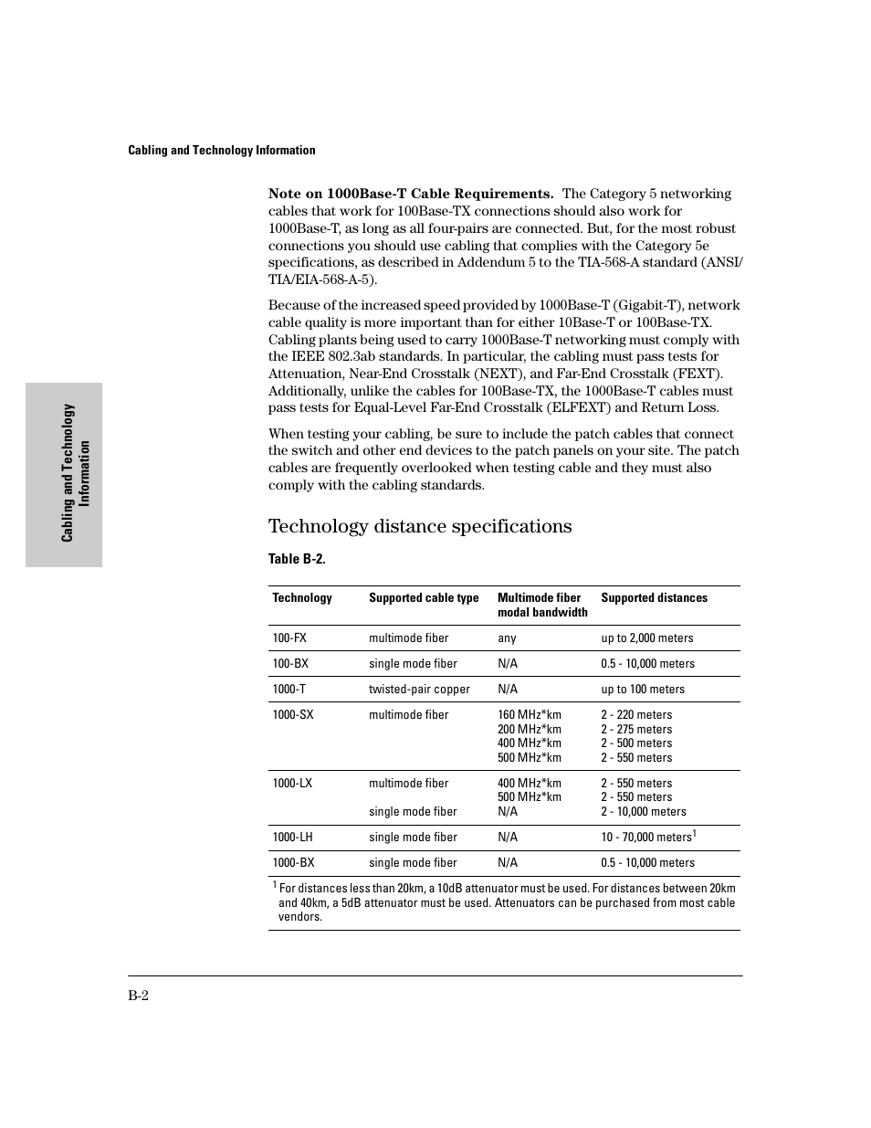Technology distance specifications | HP PROCURVE 2610 User Manual | Page 86 / 112