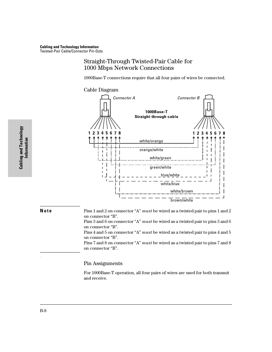 Cable diagram, Pin assignments | HP PROCURVE 2610 User Manual | Page 92 / 112