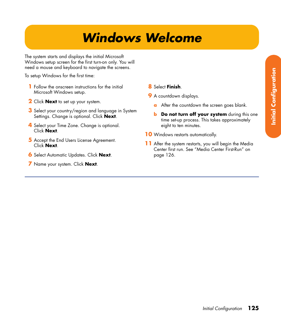 Windows welcome | HP Digital Entertainment Center User Manual | Page 131 / 170