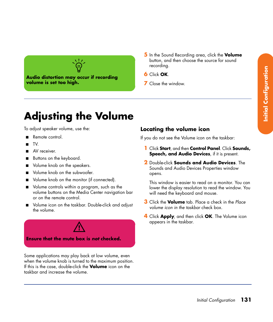Adjusting the volume | HP Digital Entertainment Center User Manual | Page 137 / 170