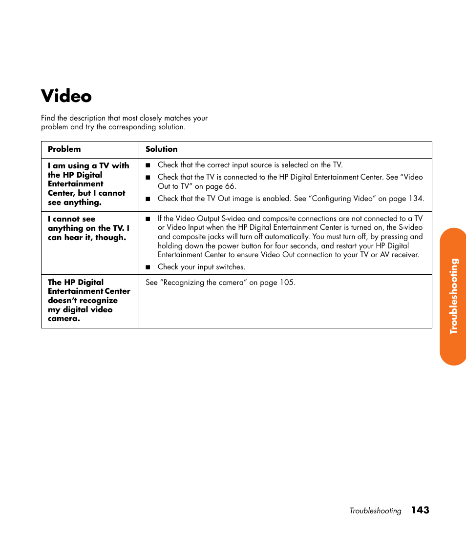 Video | HP Digital Entertainment Center User Manual | Page 149 / 170