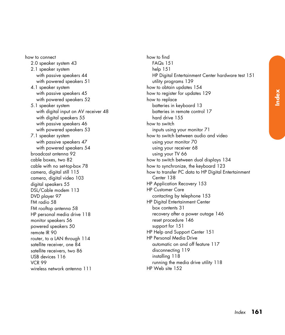 HP Digital Entertainment Center User Manual | Page 167 / 170